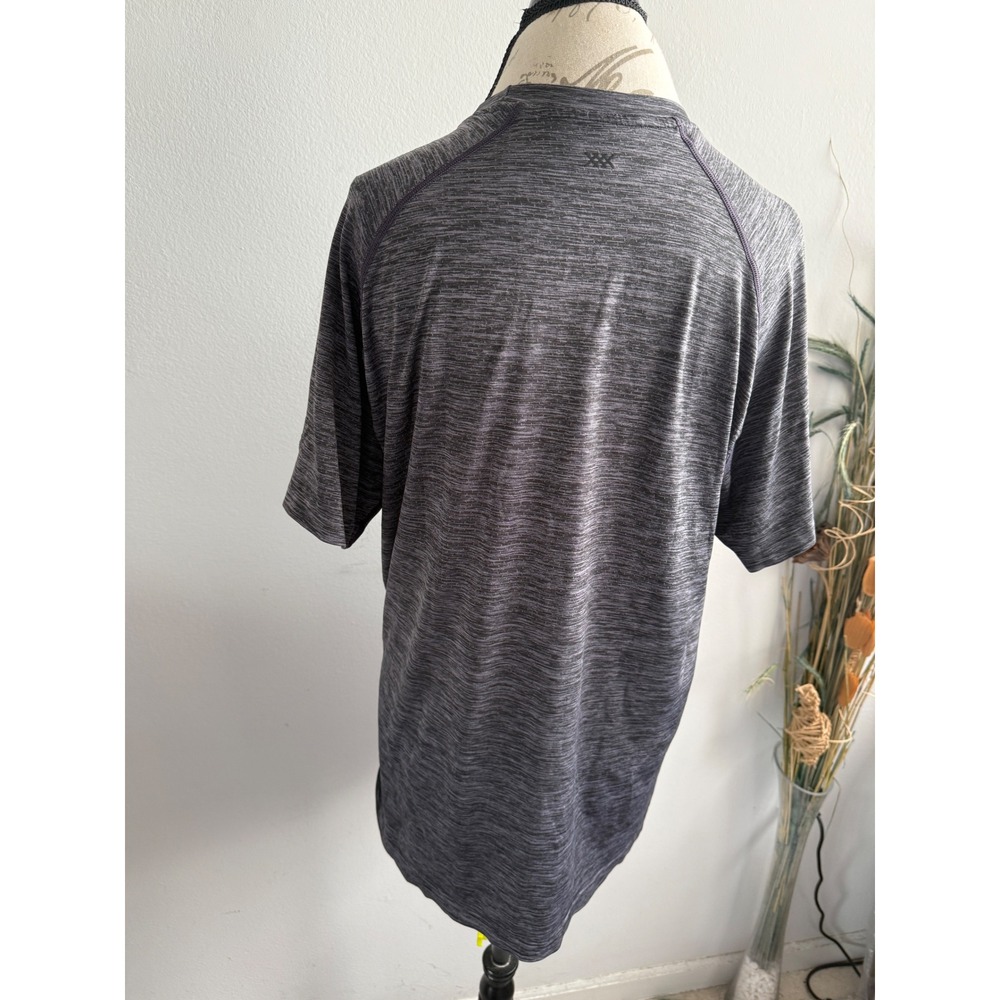 Rhône Mens Charcoal Gray Space Dye Performance Athletic T-Shirt Raglan Sleeve XL
